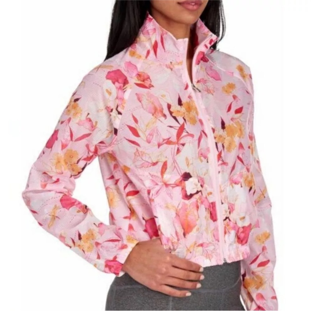 Nanette Lenore Play packable windbreaker floral jacket fits size large